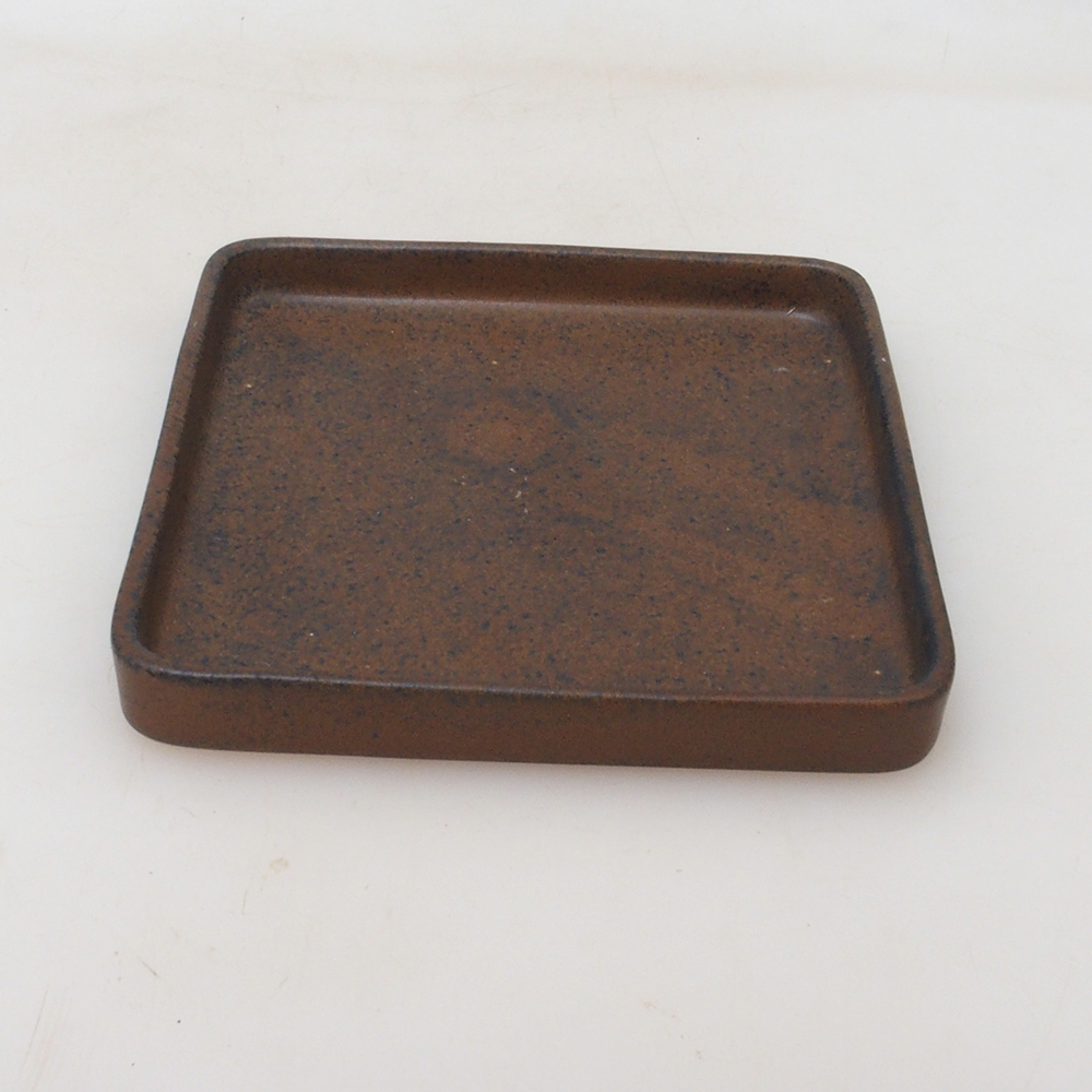 Bonsai bowl kwadratowy 13,5 x 13,5 x 1,5 cm - brązowy