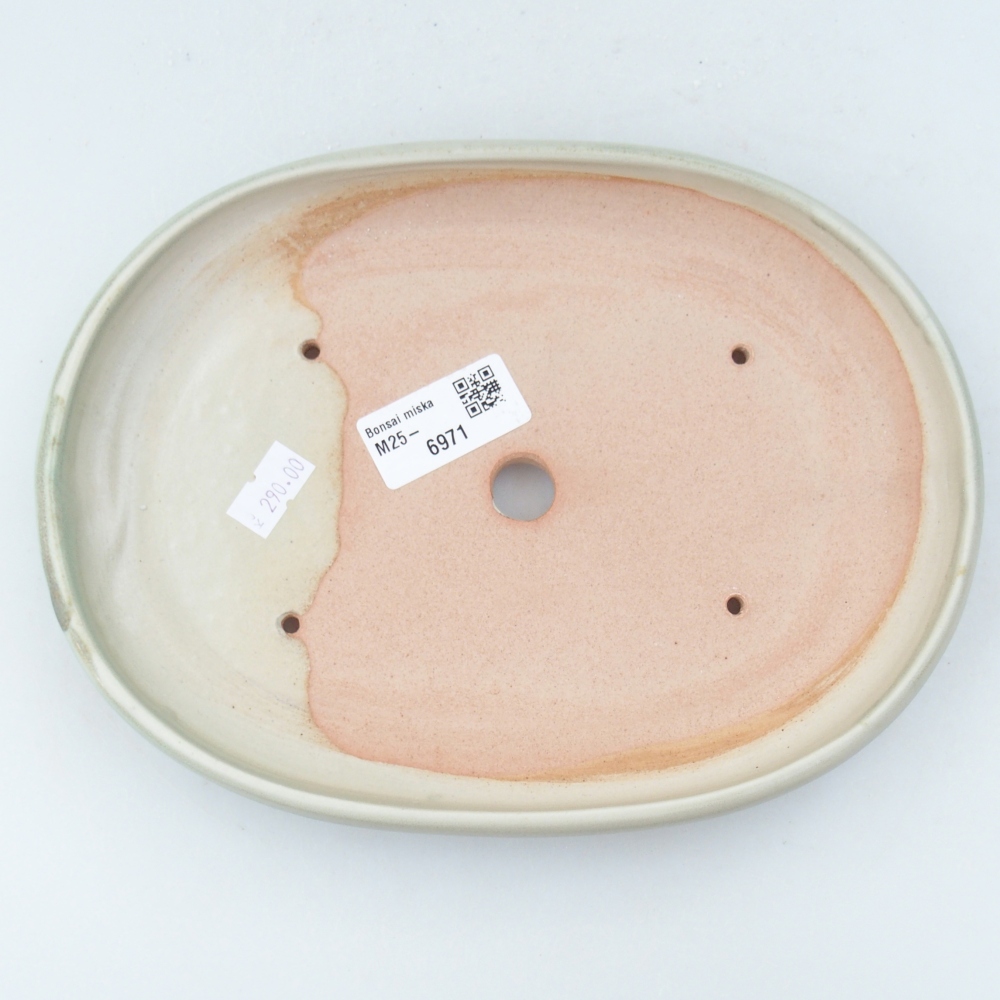 Ceramiczna miska do bonsai 22,5 x 16,5 x 3 cm, zielona