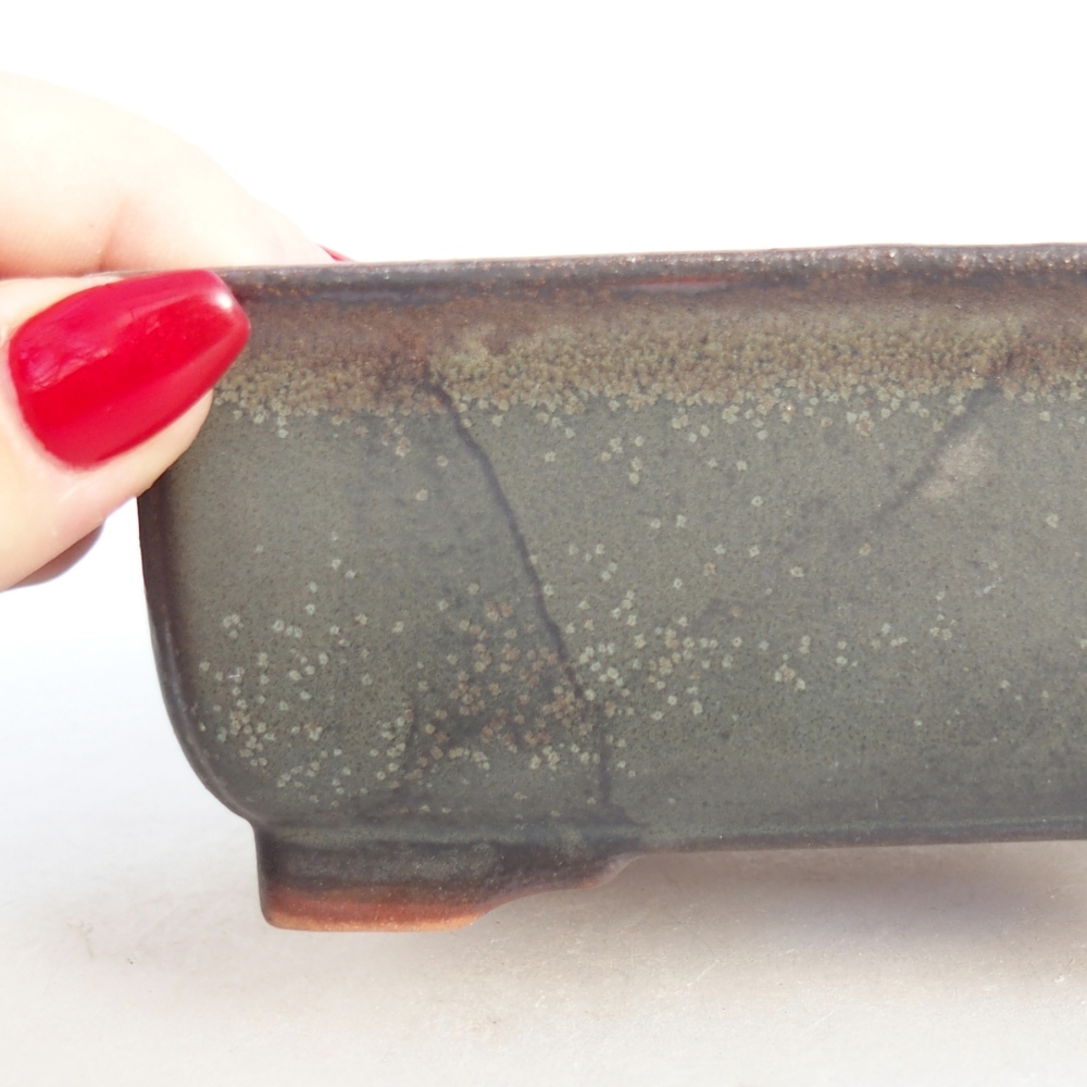 Ceramiczna miska do bonsai 12 x 9,5 x 5 cm, szara