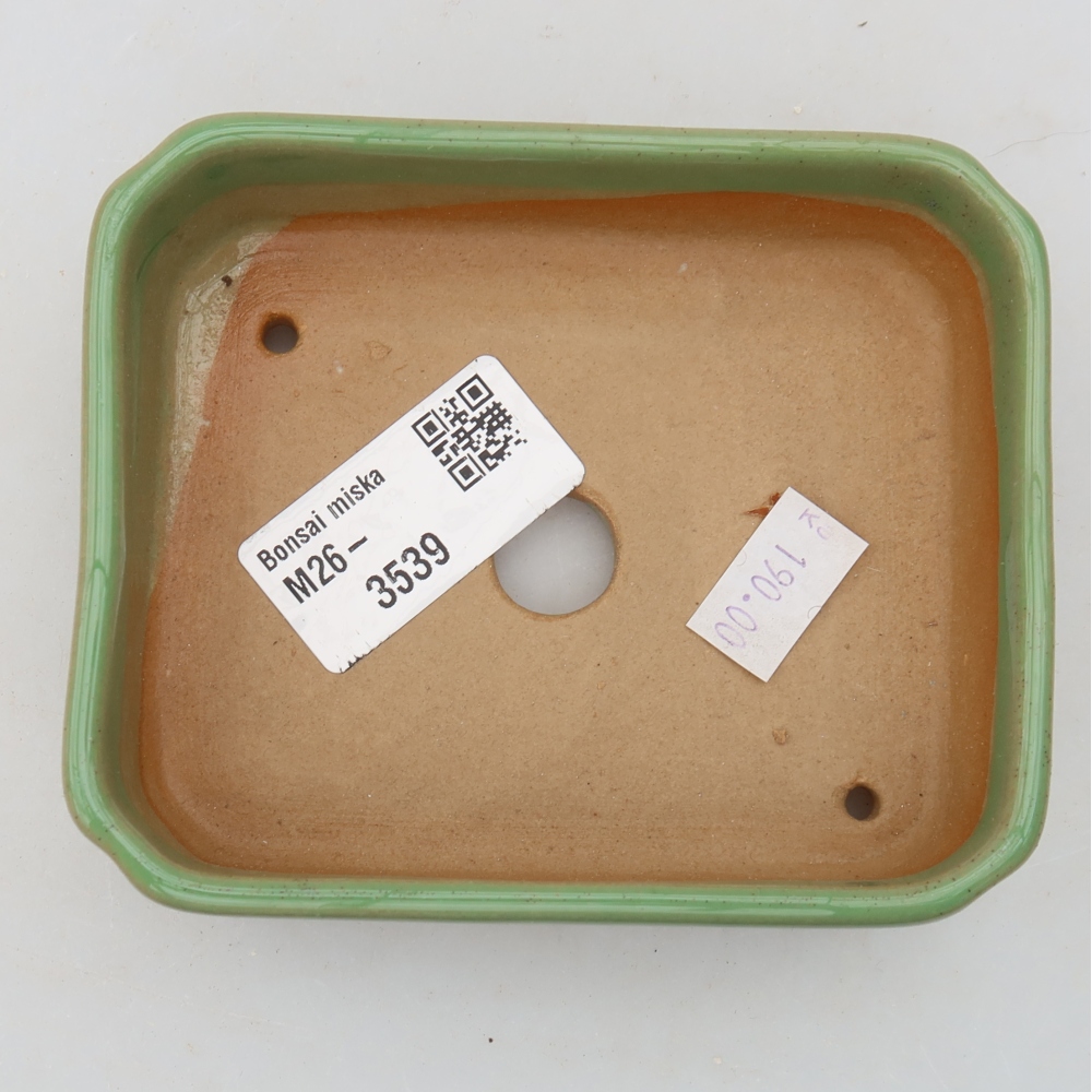 Ceramiczna miska do bonsai 10,5 x 9 x 3 cm, kolor zielony