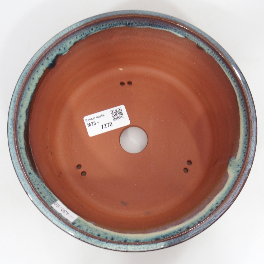 Ceramiczna miska na bonsai 20 x 20 x 7 cm, niebiesko-zielona