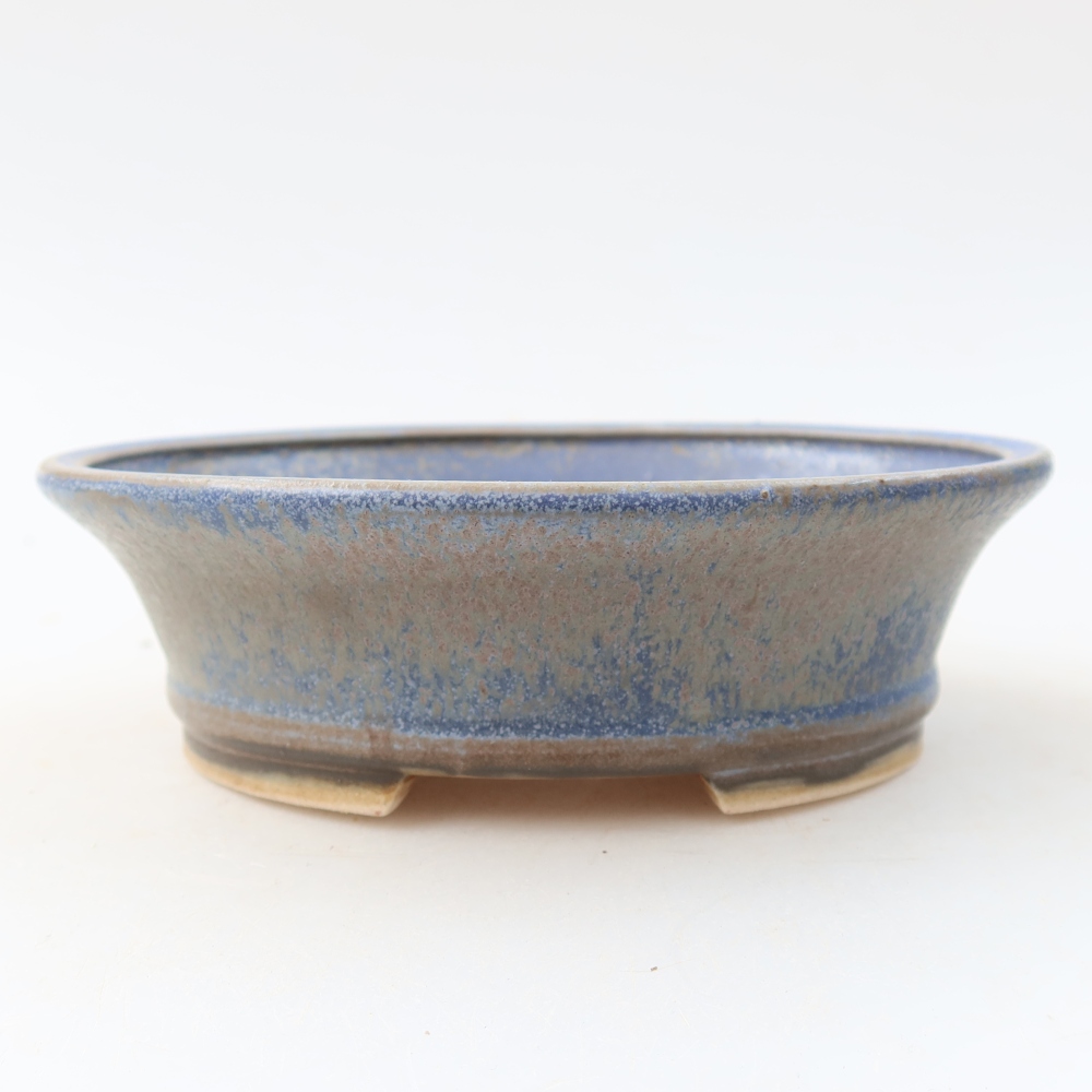 Ceramiczna doniczka do bonsai 13 x 11,5 x 4 cm, kolor niebieski