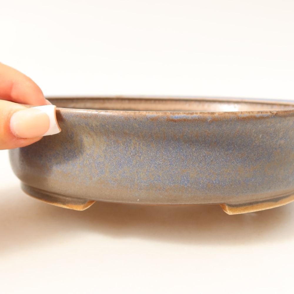 Ceramiczna miska do bonsai 18 x 16,5 x 4,5 cm, kolor niebieski