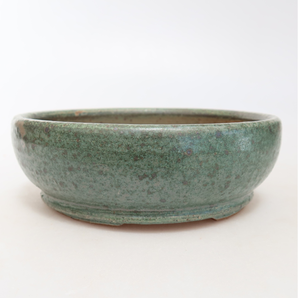 Ceramiczna miska do bonsai 15 x 15 x 5 cm, zielona