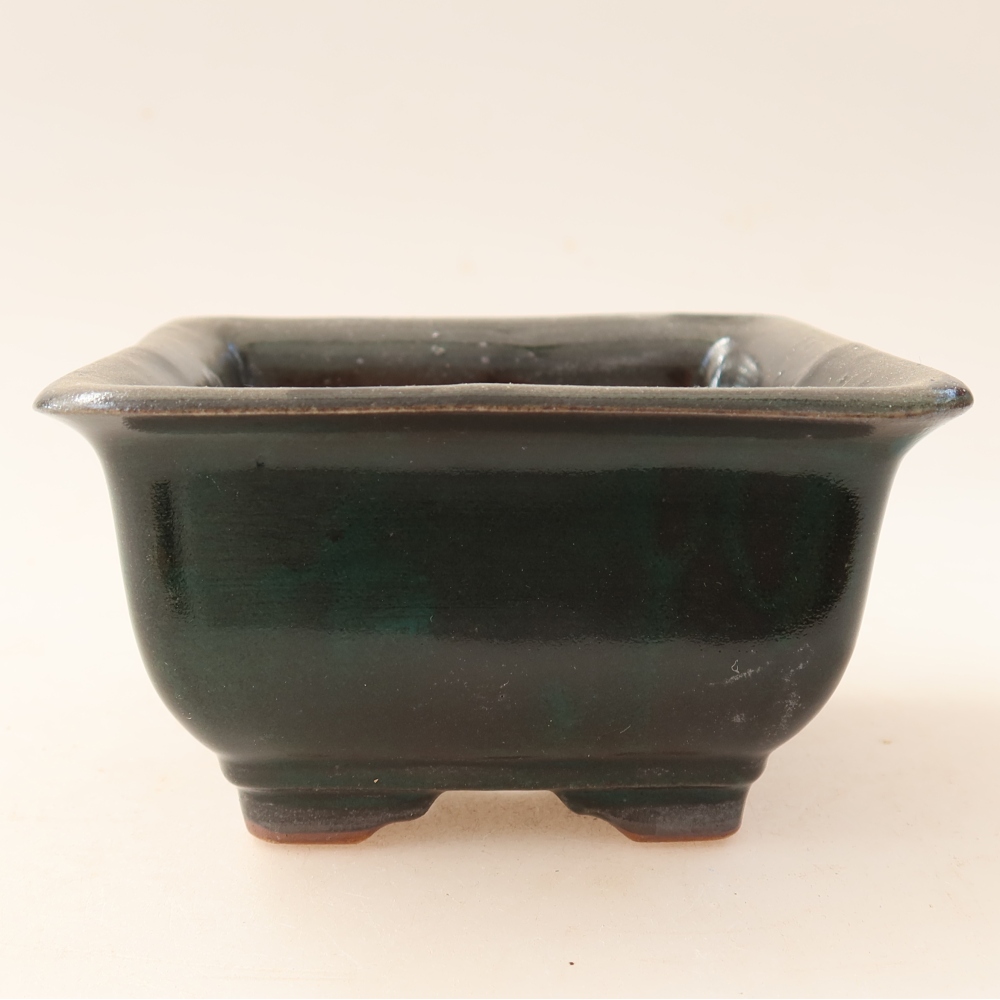 Ceramiczna miska do bonsai 9,5 x 9,5 x 5,5 cm, kolor zielony