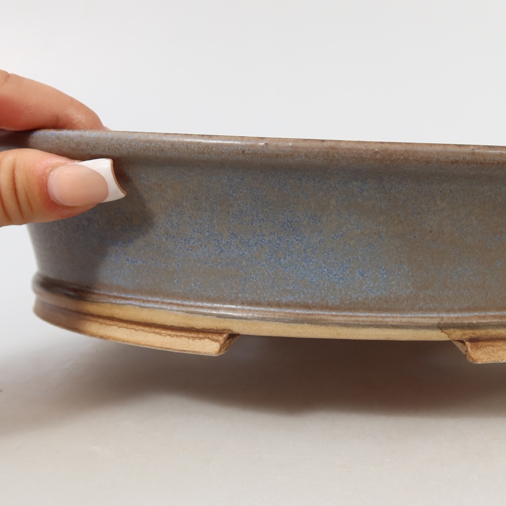 Ceramiczna miska do bonsai 27 x 24,5 x 5,5 cm, kolor niebieski