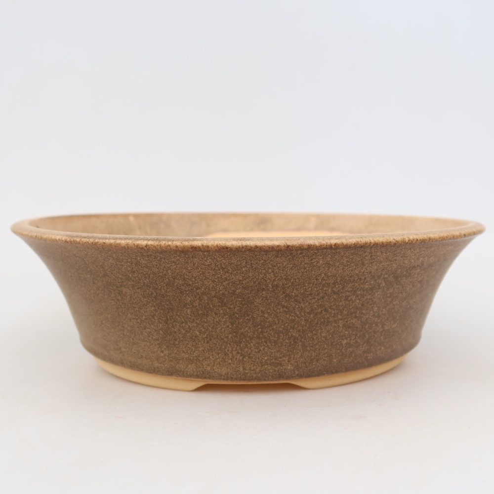 Ceramiczna miska do bonsai 25,5 x 25,5 x 7,5 cm, kolor brązowy