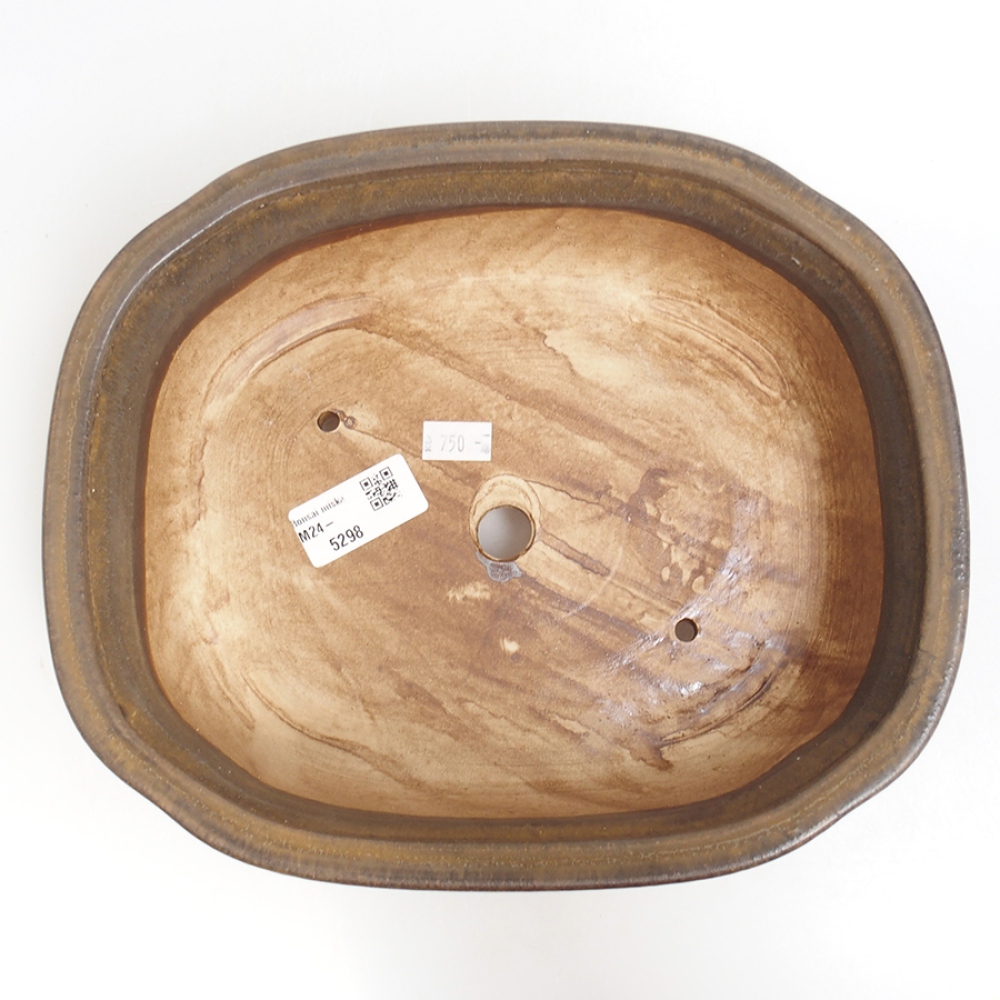 Ceramiczna miska do bonsai  25 x 21 x 7,5  cm, kolor brązowy