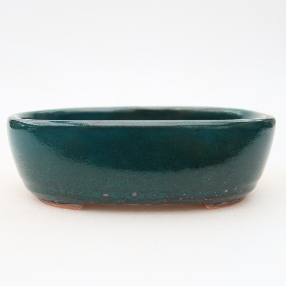 Ceramiczna miska do bonsai 13 x 8,5 x 4 cm, kolor zielony