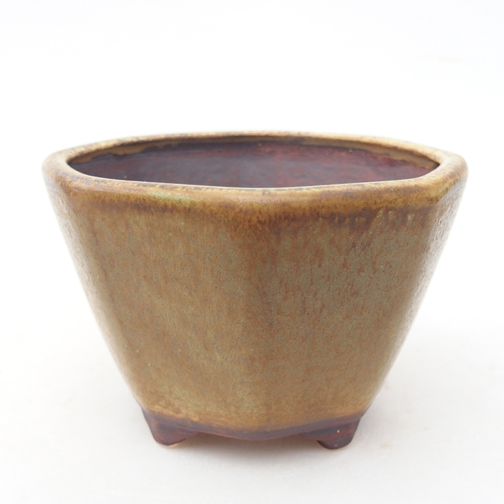 Ceramiczna miska do bonsai 8,5 x 8,5 x 6 cm, kolor zielony