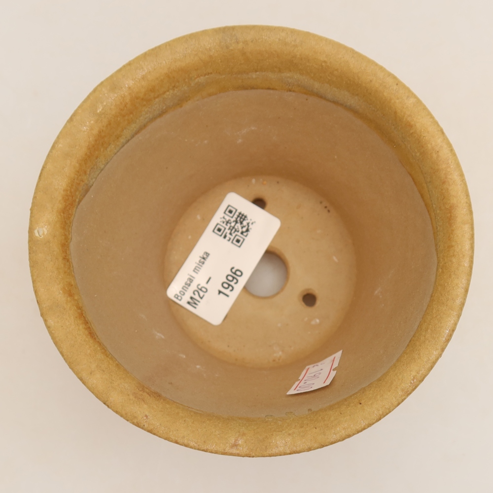 Ceramiczna miska do bonsai 11 x 11 x 7 cm, kolor beżowy