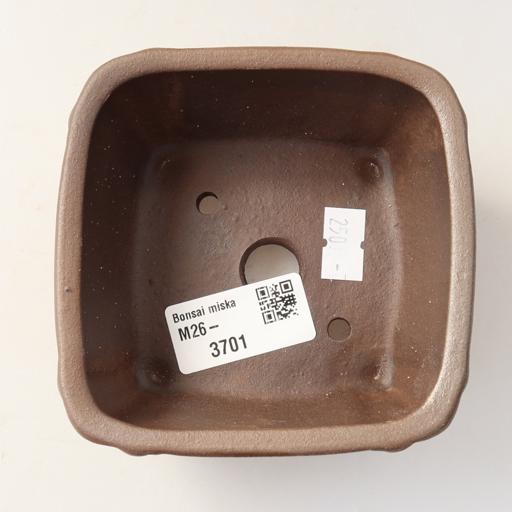 Ceramiczna miska do bonsai 10 x 10 x 5 cm, brązowa