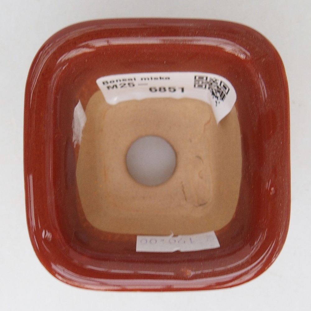 Ceramiczna miska do bonsai 6,5 x 6,5 x 4,5 cm, brązowa