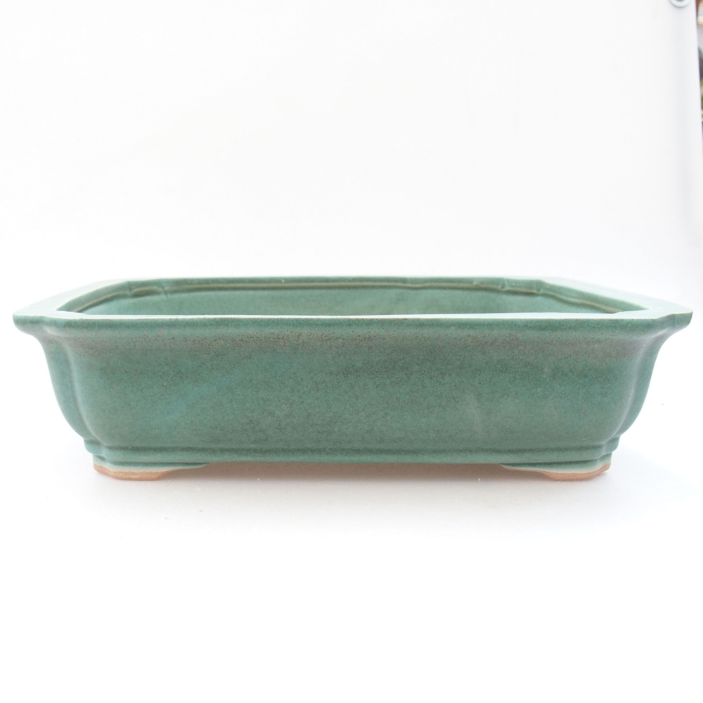 Ceramiczna miska bonsai 27,5 x 21,5 x 7 cm, kolor zielony