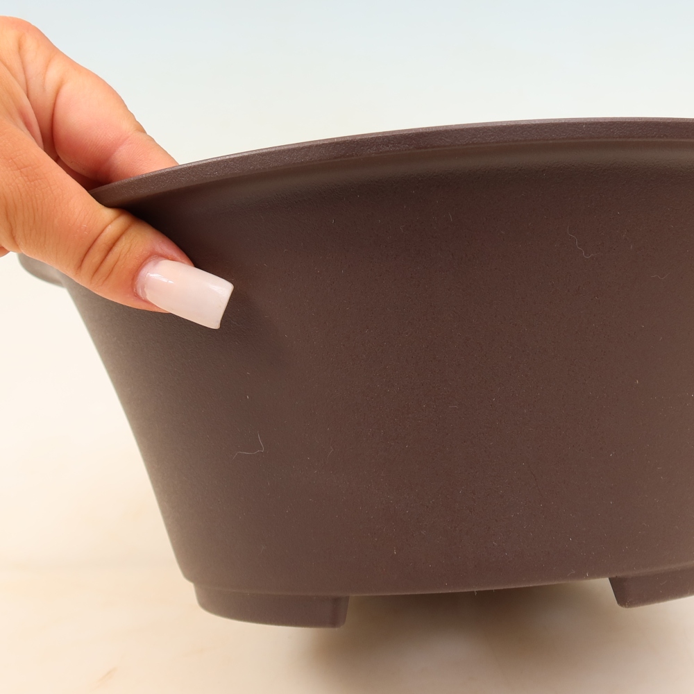 Plastikowa miska do bonsai MP-25, brązowa – 26,5 x 26,5 x 11 cm