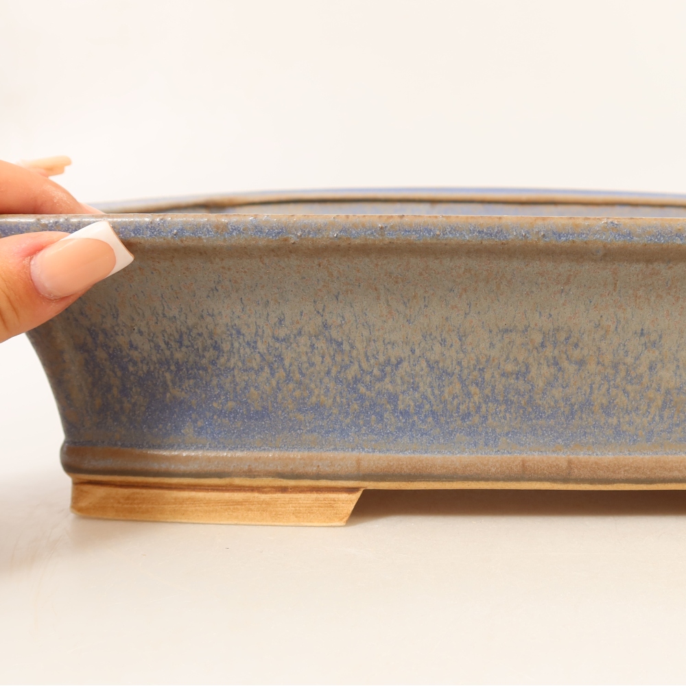Ceramiczna miska do bonsai 29,5 x 24 x 8 cm, kolor niebieski