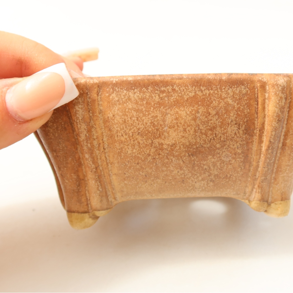 Ceramiczna miseczka do bonsai 10,5 x 10,5 x 4,5 cm, kolor różowy