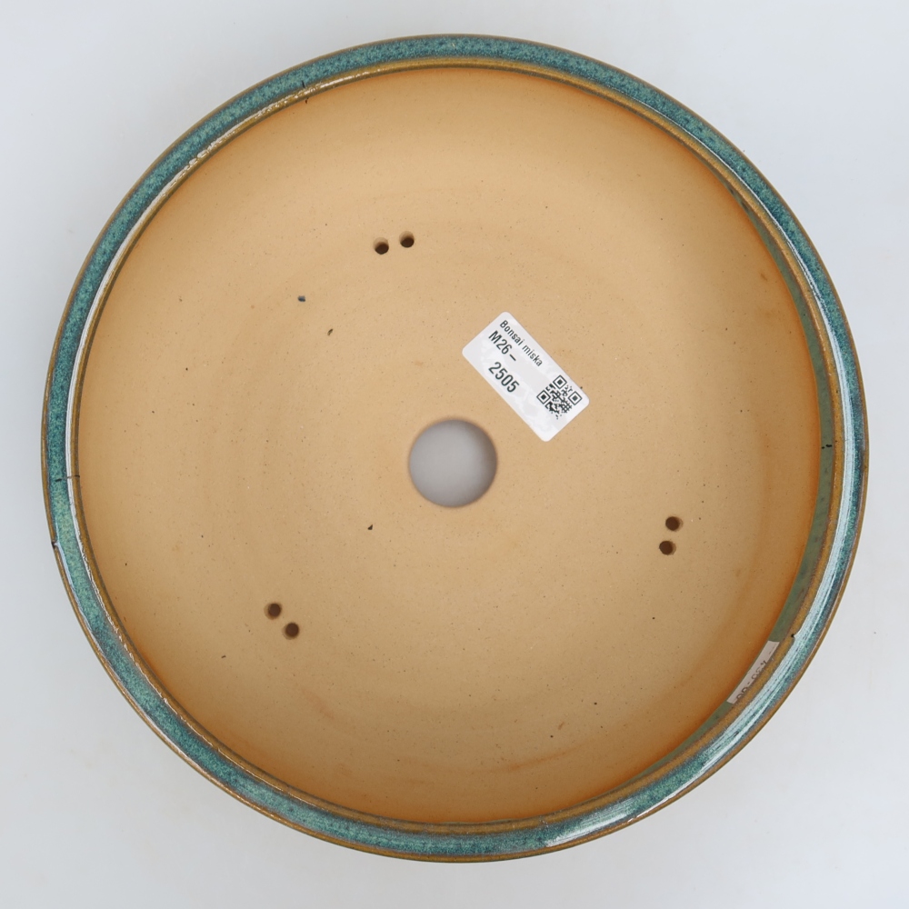 Ceramiczna miska do bonsai 22,5 x 22,5 x 7 cm, kolor niebieski