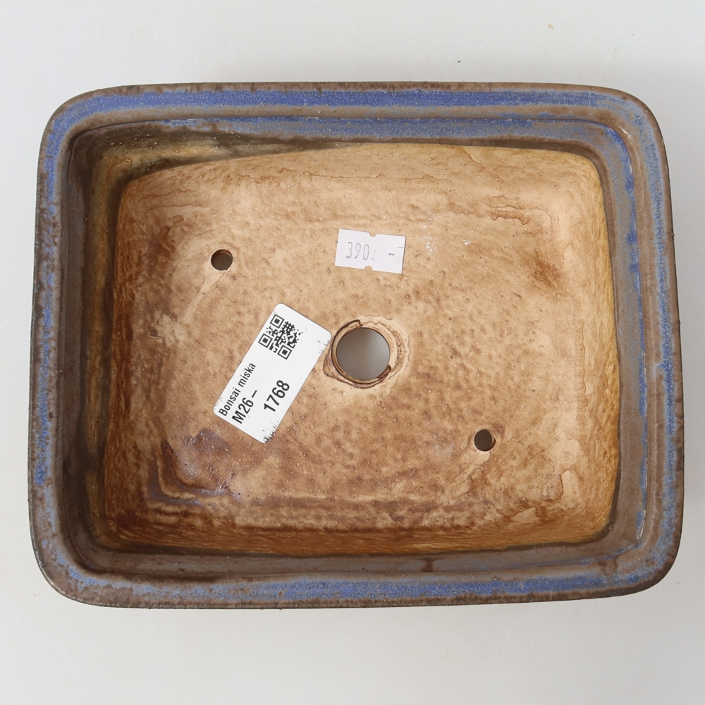 Ceramiczna miska do bonsai 17,5 x 14,5 x 5,5 cm, kolor niebieski