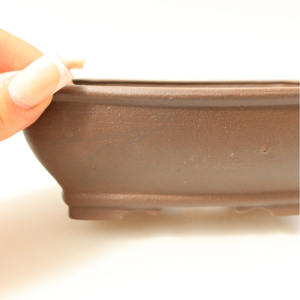 Ceramiczna miska do bonsai 15 x 13,5 x 5,5 cm, kolor brązowy