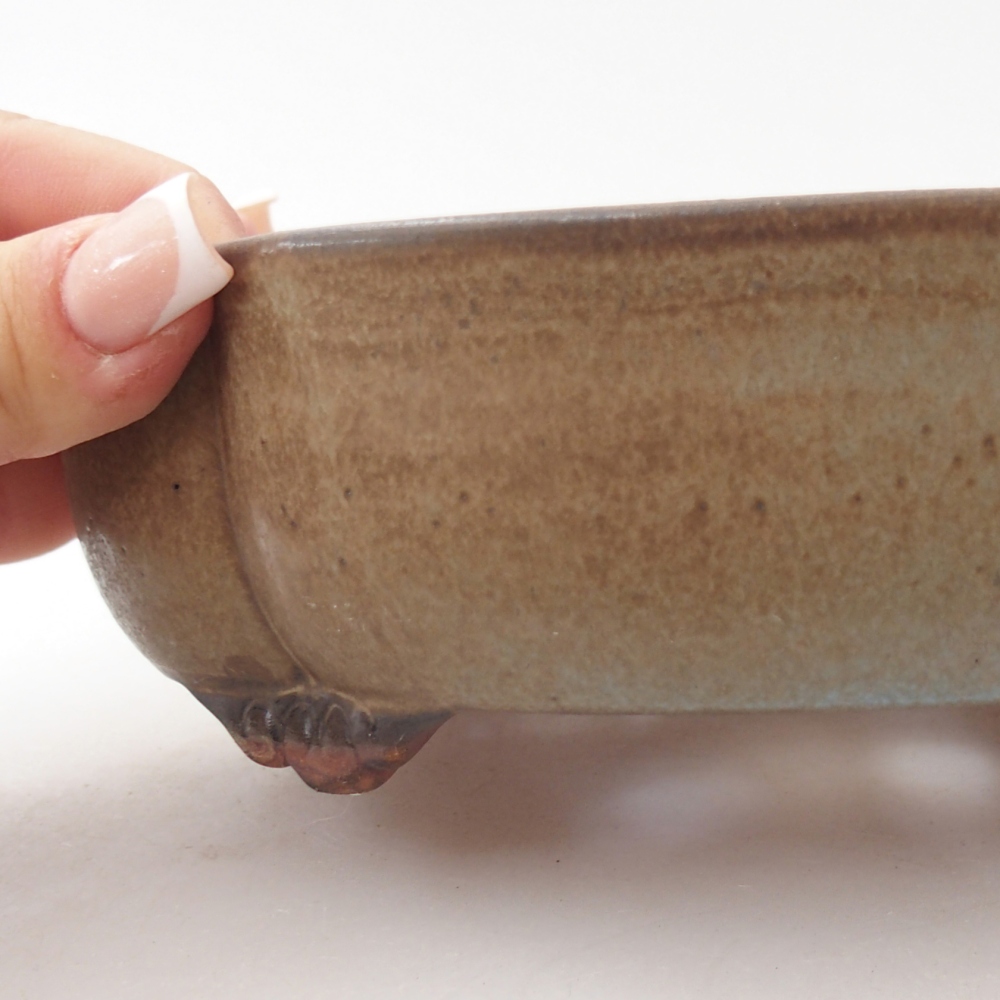 Ceramiczna miska do bonsai 17 x 15 x 5,5 cm, brązowa