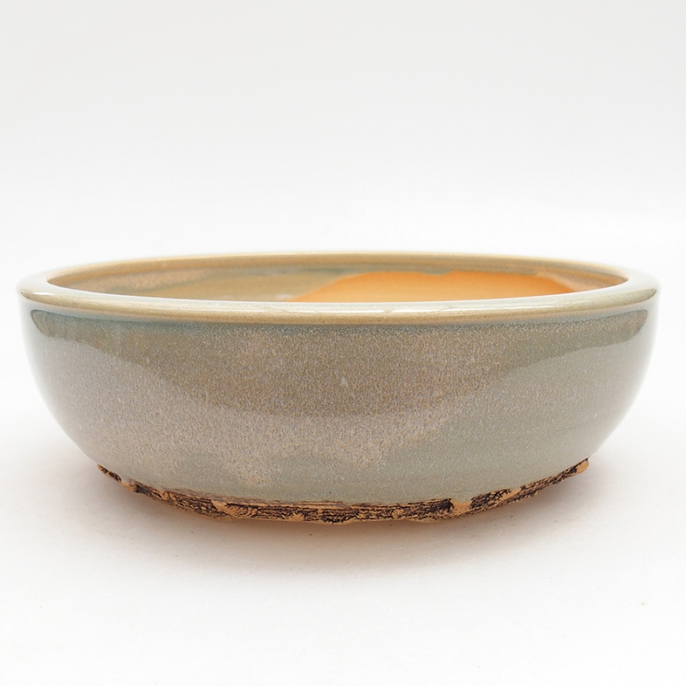 Ceramiczna miska do bonsai 18,5 x 18,5 x 5,5 cm, kolor zielony