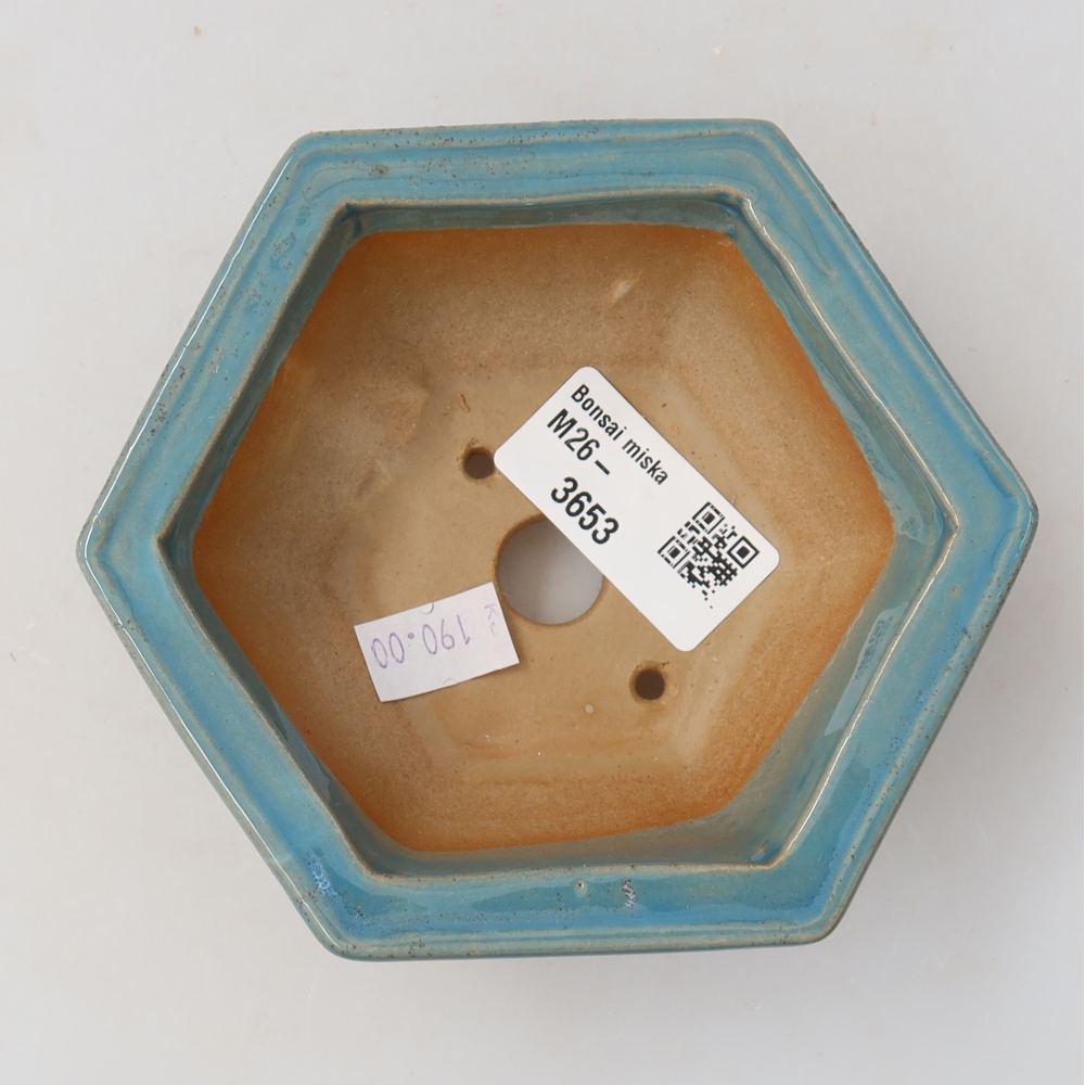 Ceramiczna miska do bonsai 12 x 10,5 x 4,5 cm, kolor niebieski