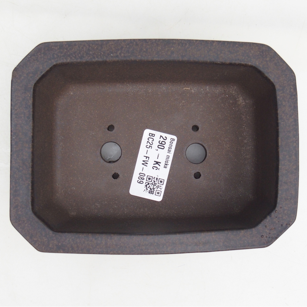 Ceramiczna miska do bonsai 15 x 11 x 5 cm, brązowo-ochrowa