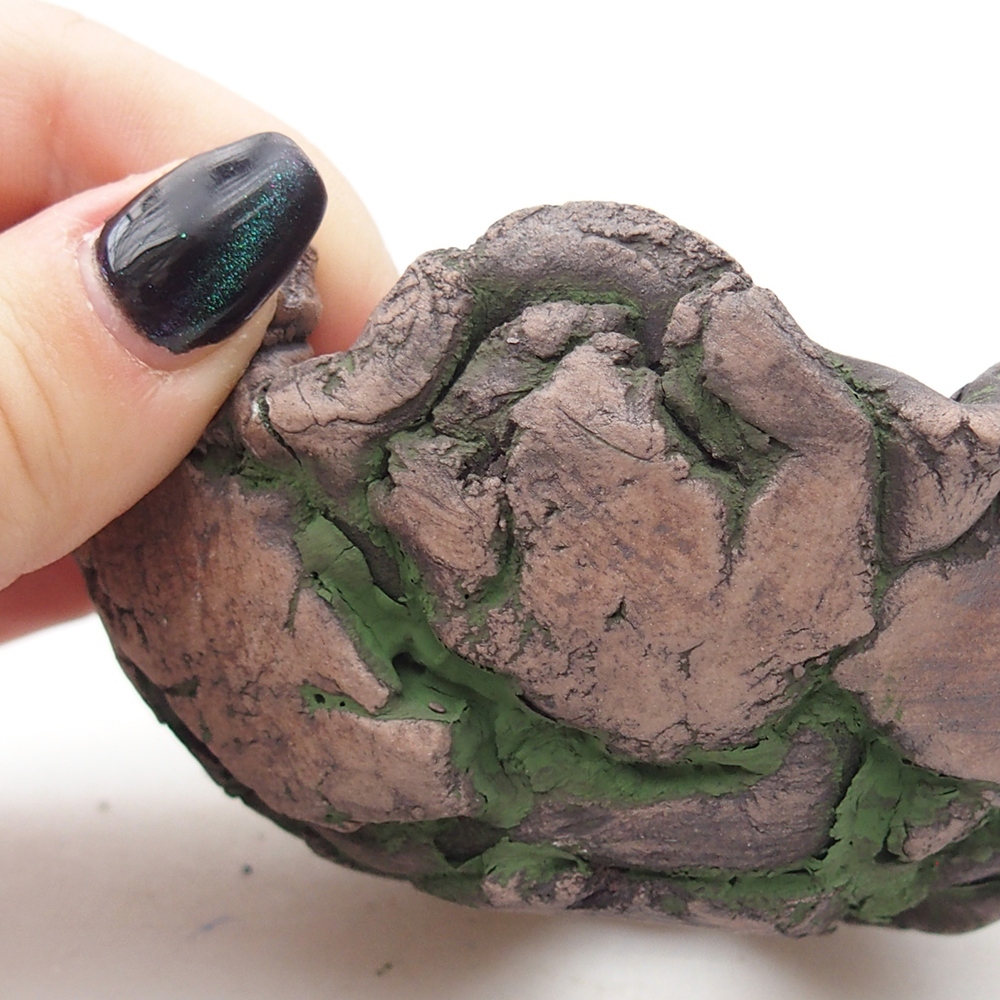 Ceramiczna skorupa 10 x 9 x 5,5 cm, kolor zielony