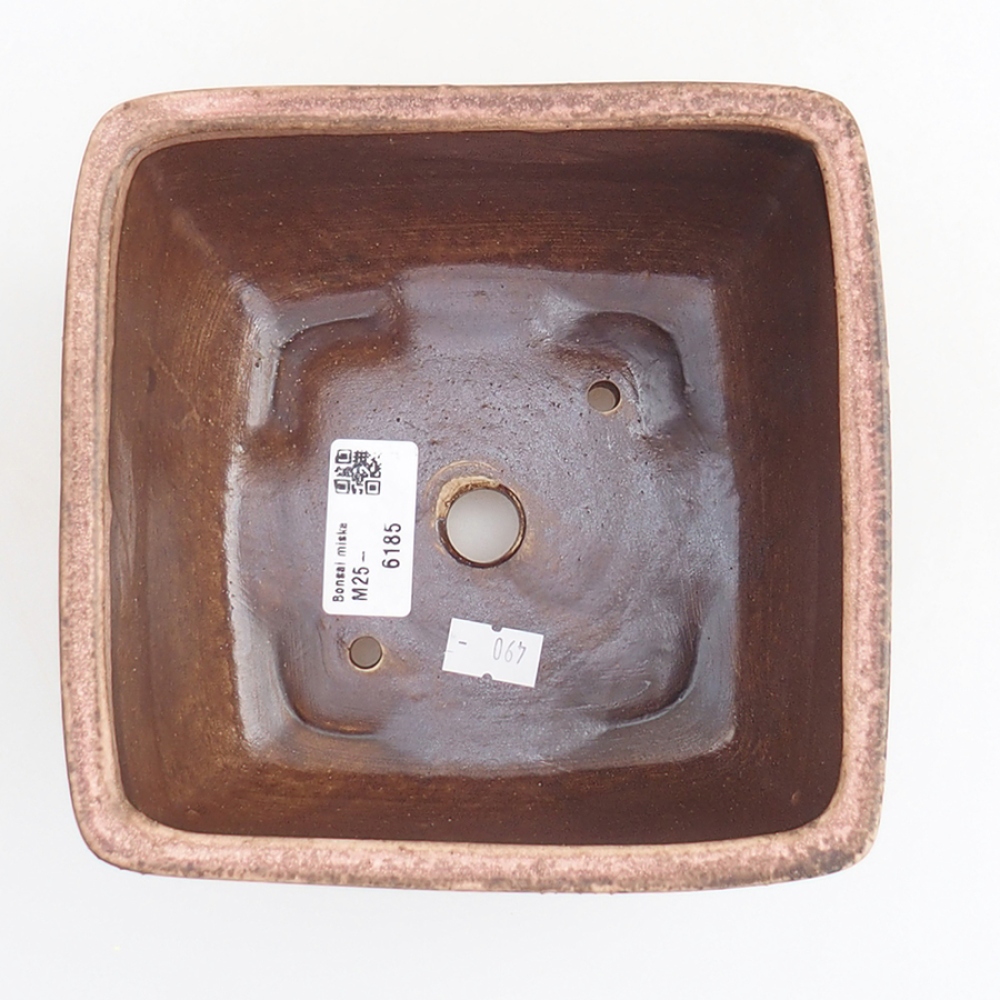 Ceramiczna miska bonsai 16 x 16 x 9 cm, kolor różowy