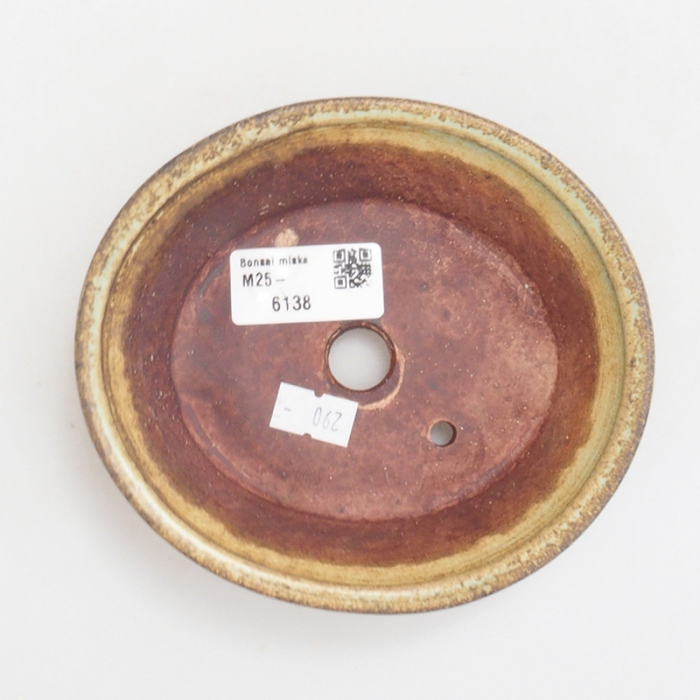 Ceramiczna miska do bonsai 13,,5 x 12 x 3,5 cm, kolor zielony