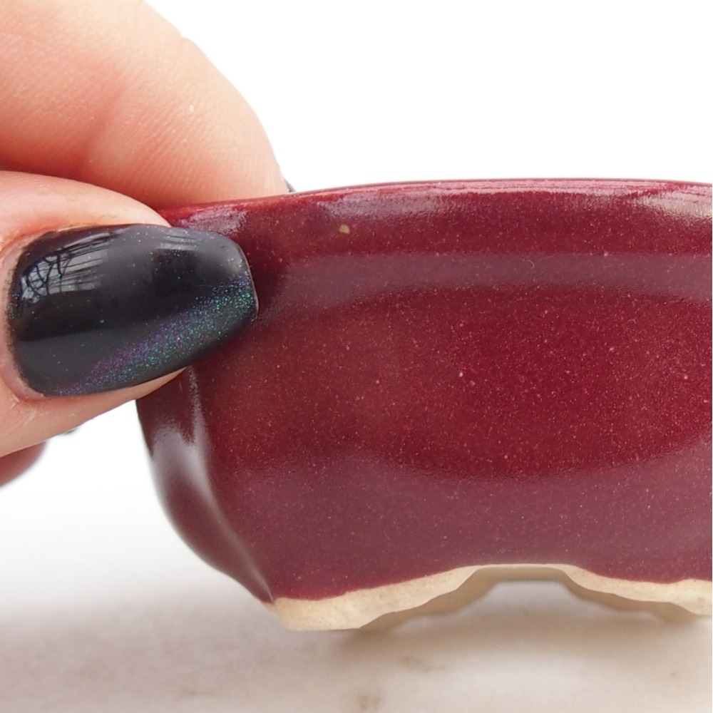 Mini miska do bonsai 6,5 x 6,5 x 3 cm, bordowa