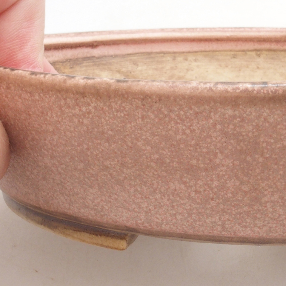 Ceramiczna miska do bonsai 18 x 16 x 4 cm, kolor różowy
