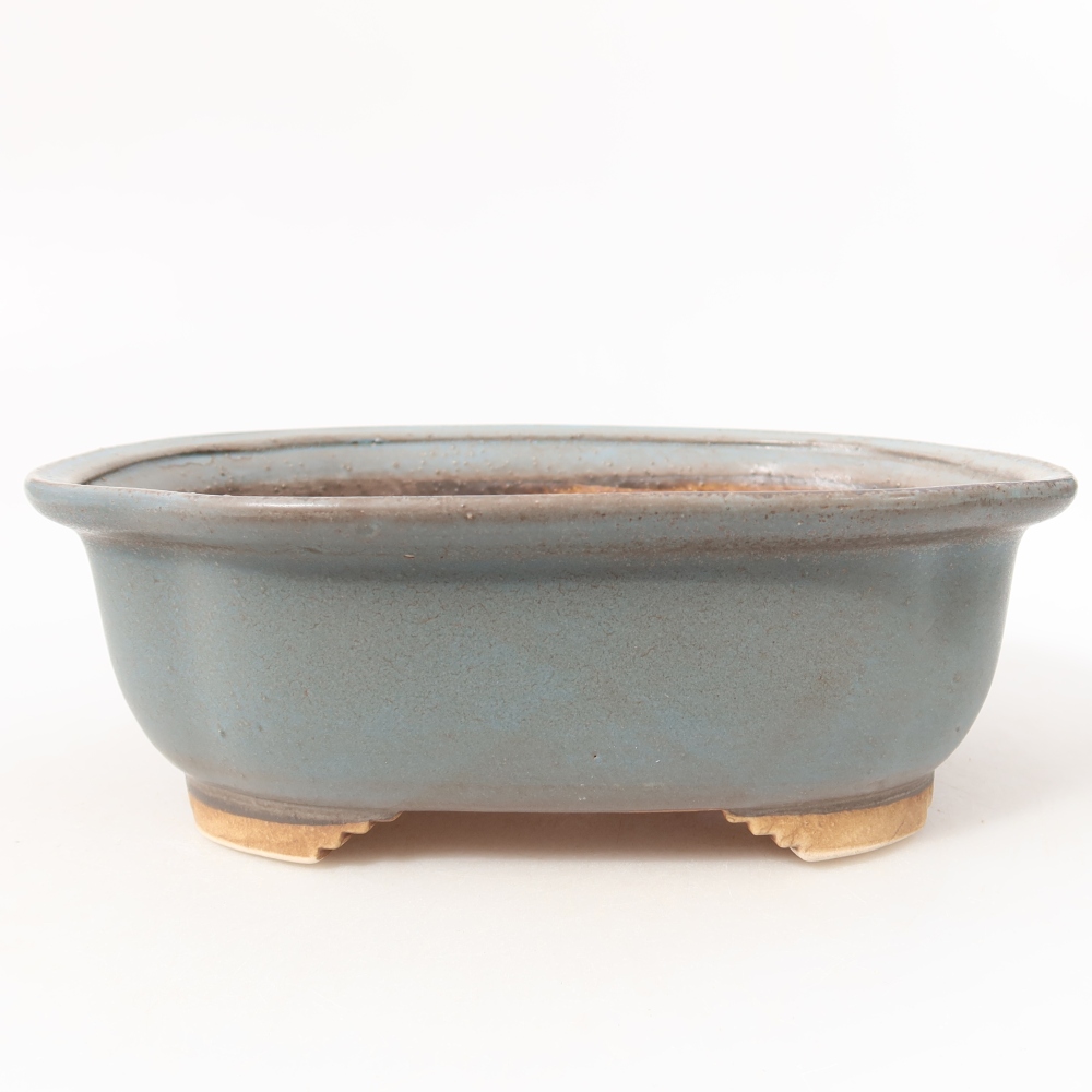 Ceramiczna miska do bonsai 20,5 x 16,5 x 7 cm, kolor niebieski