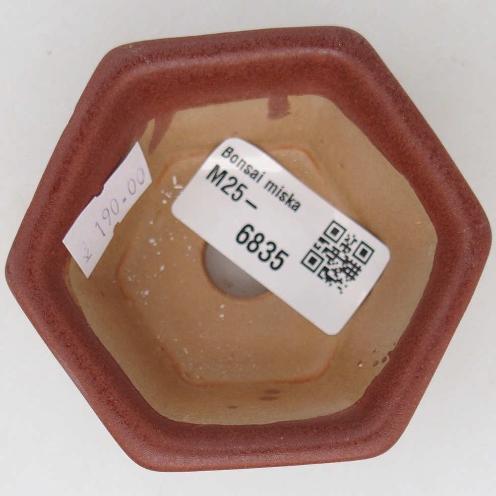 Ceramiczna miska do bonsai 7,5 x 7 x 4 cm, brązowa