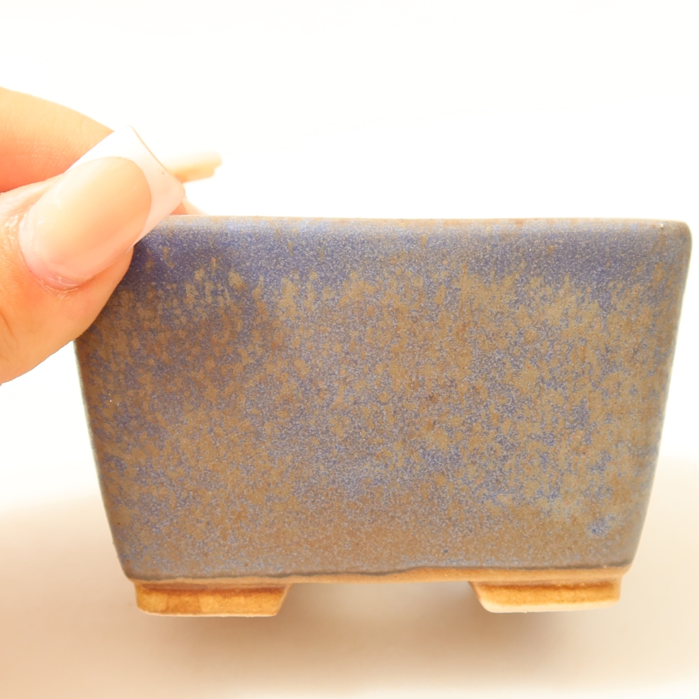 Ceramiczna miska na bonsai 8,5 x 8,5 x 5,5 cm, kolor niebieski