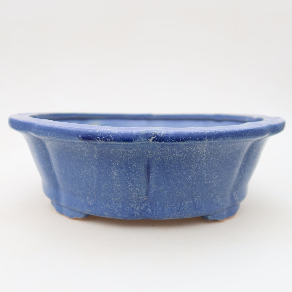 Ceramiczna miska na bonsai 26,5 x 26,5 x 8,5 cm, kolor niebieski