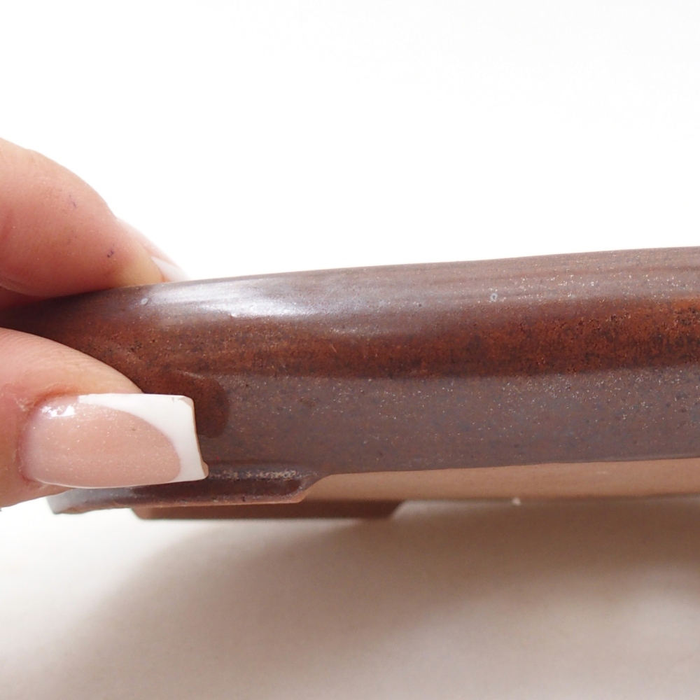 Ceramiczna miska do bonsai 17 x 12,5 x 2 cm, brązowa