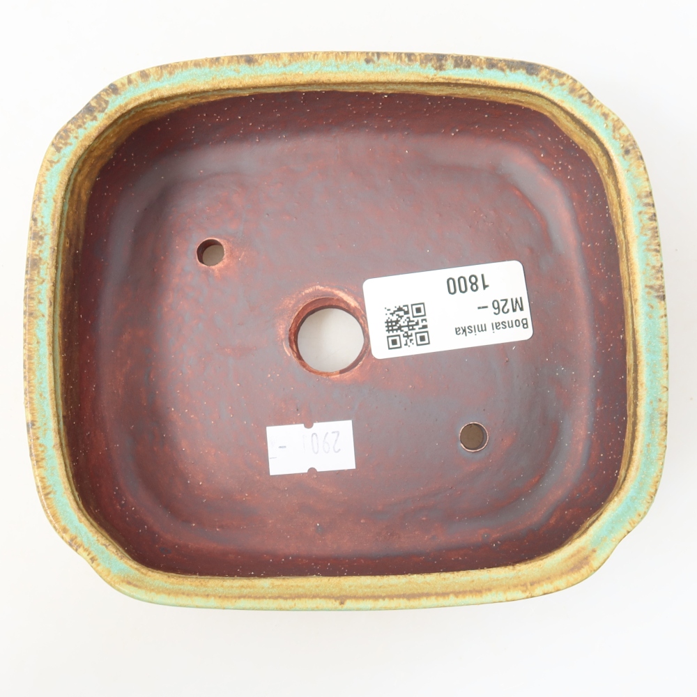 Ceramiczna miska do bonsai 14 x 12 x 4 cm, kolor zielony
