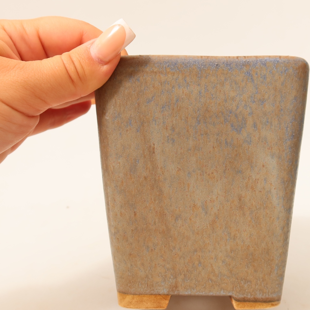 Ceramiczna miska do bonsai 10,5 x 10,5 x 12 cm, kolor niebieski