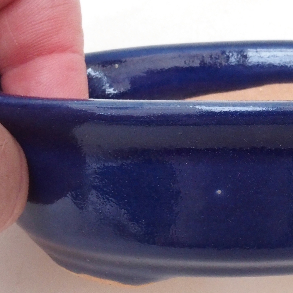 Bonsai bowl H04 - 10,5 x 7,5 x 3 cm. - niebieski