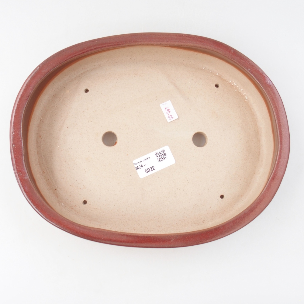Ceramiczna miska bonsai 25,5 x 22 x 8 cm, kolor bordowy