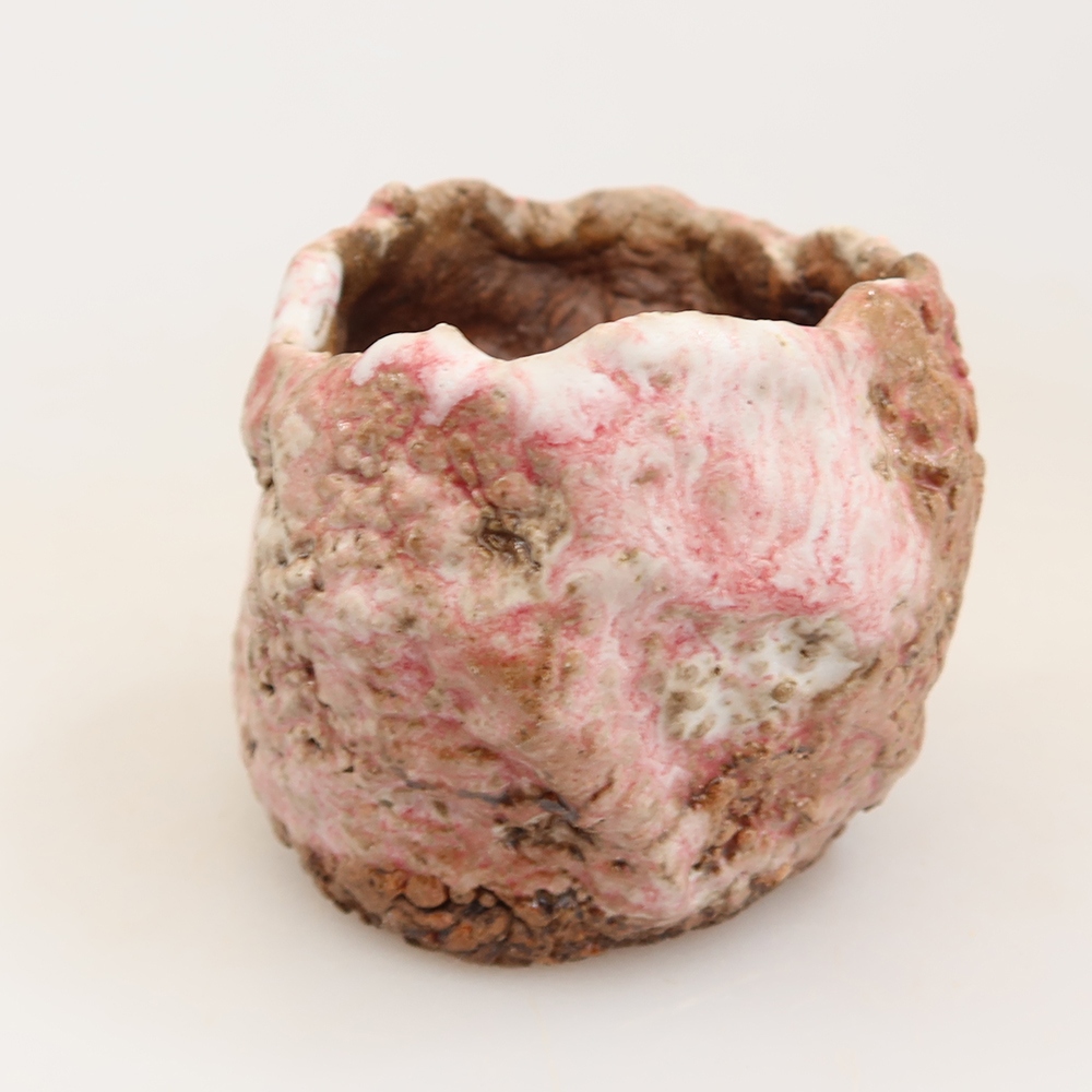 Ceramiczna skorupka  4,5 x 4,5 x 5 cm, kolor różowy