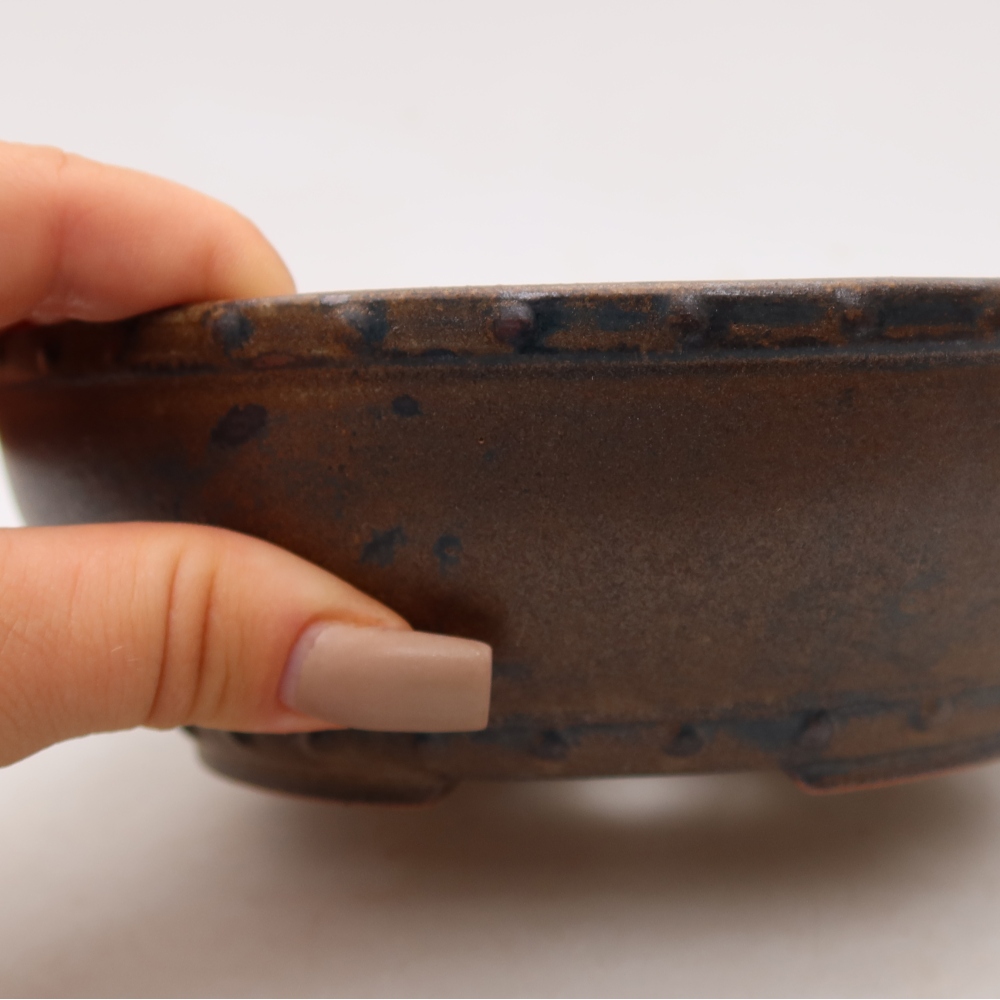 Ceramiczna miska do bonsai 18 x 18 x 5,5 cm, brązowa