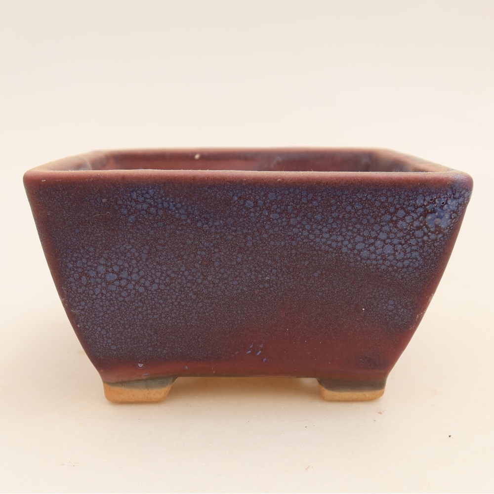 Ceramiczna miska do bonsai 9,5 x 9,5 x 5,5 cm, kolor fioletowy