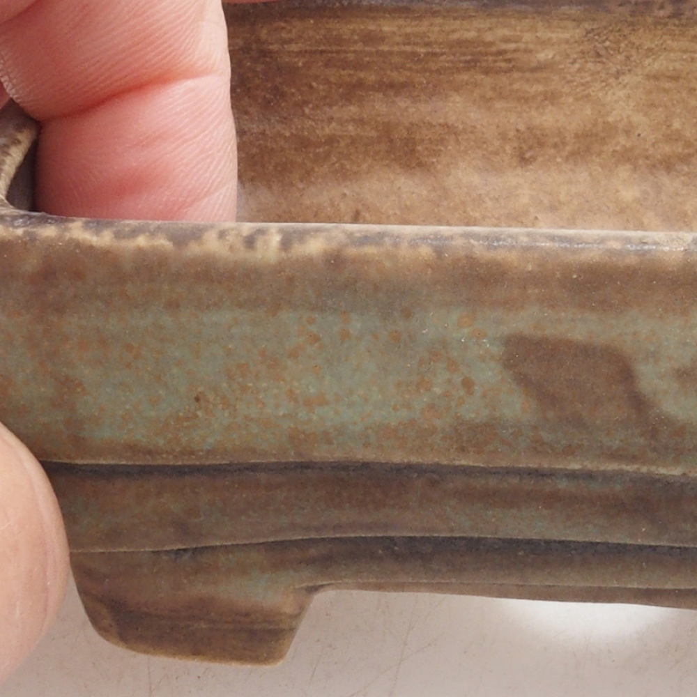 Ceramiczna miska do bonsai 9 x 7,5 x 3,5 cm, kolor zieliony
