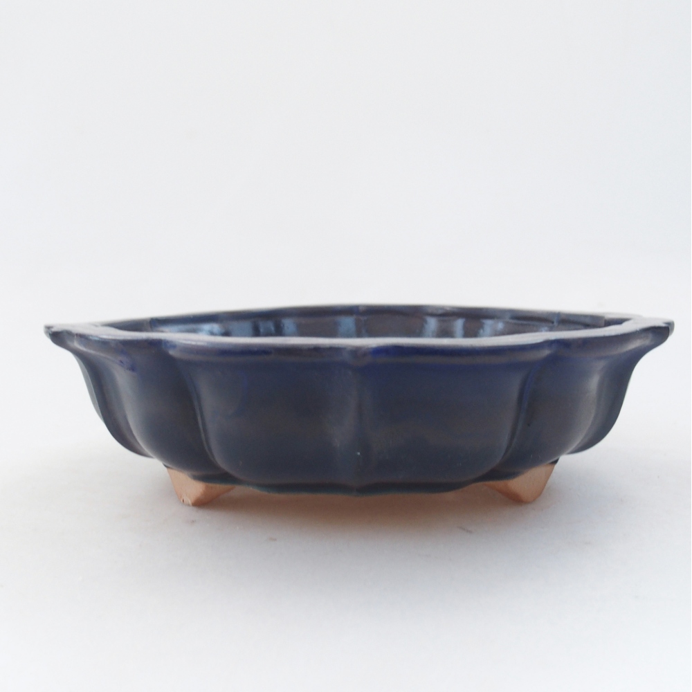 Ceramiczna miska bonsai 19 x 19 x 5 cm, kolor niebieski