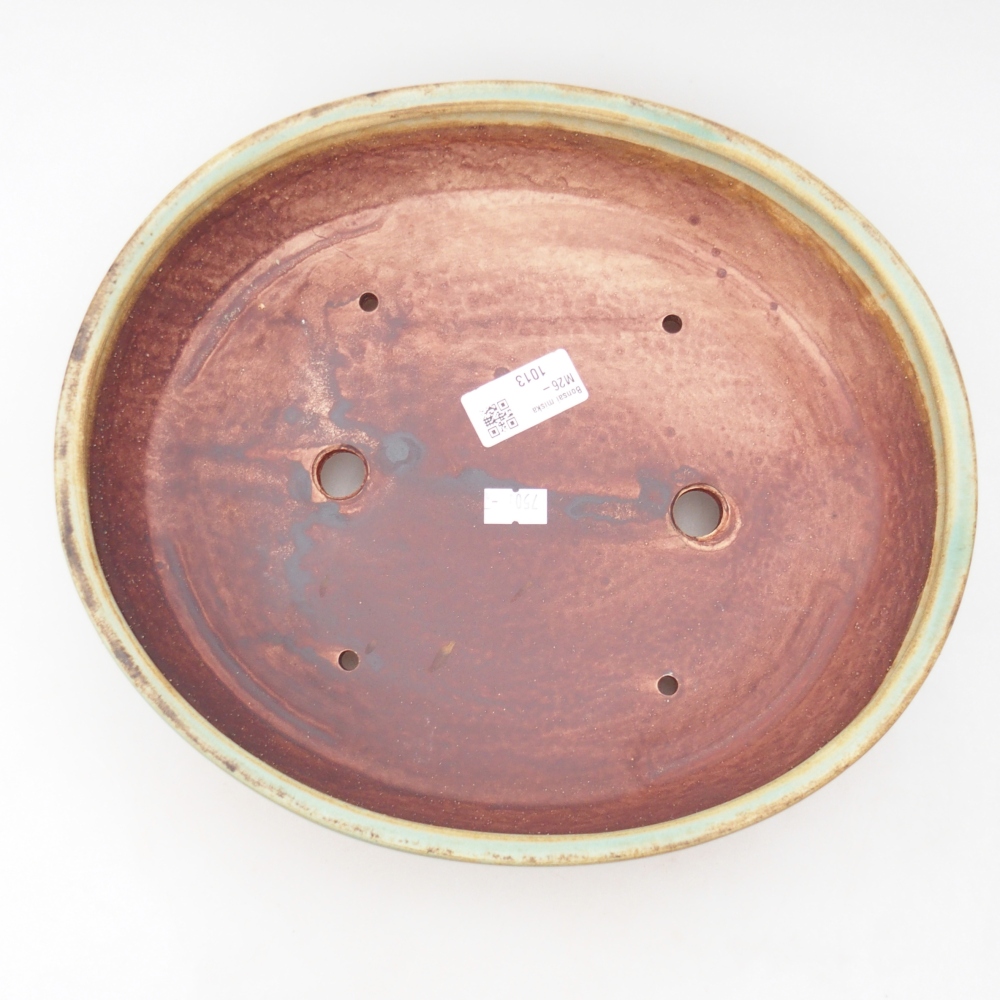 Ceramiczna miska do bonsai 28 x 24,5 x 6 cm, zielona