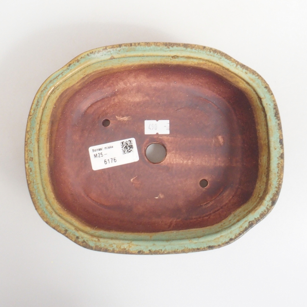 Ceramiczna miska do bonsai 11,5 x 16 x 6,5 cm, kolor zielony