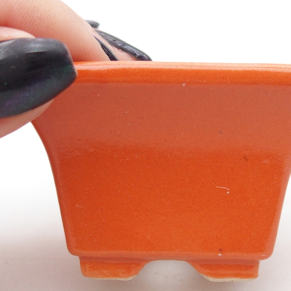 Mini miska do bonsai 5,5 x 5,5 x 3 cm, pomarańczowa